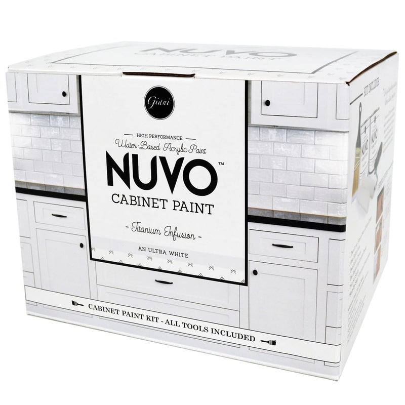 Giani Nuvo Titanium Infusion Cabinet Makeover Kit - Easy DIY 7-Piece Set, Brilliant White, Long-Lasting Finish - Image 2